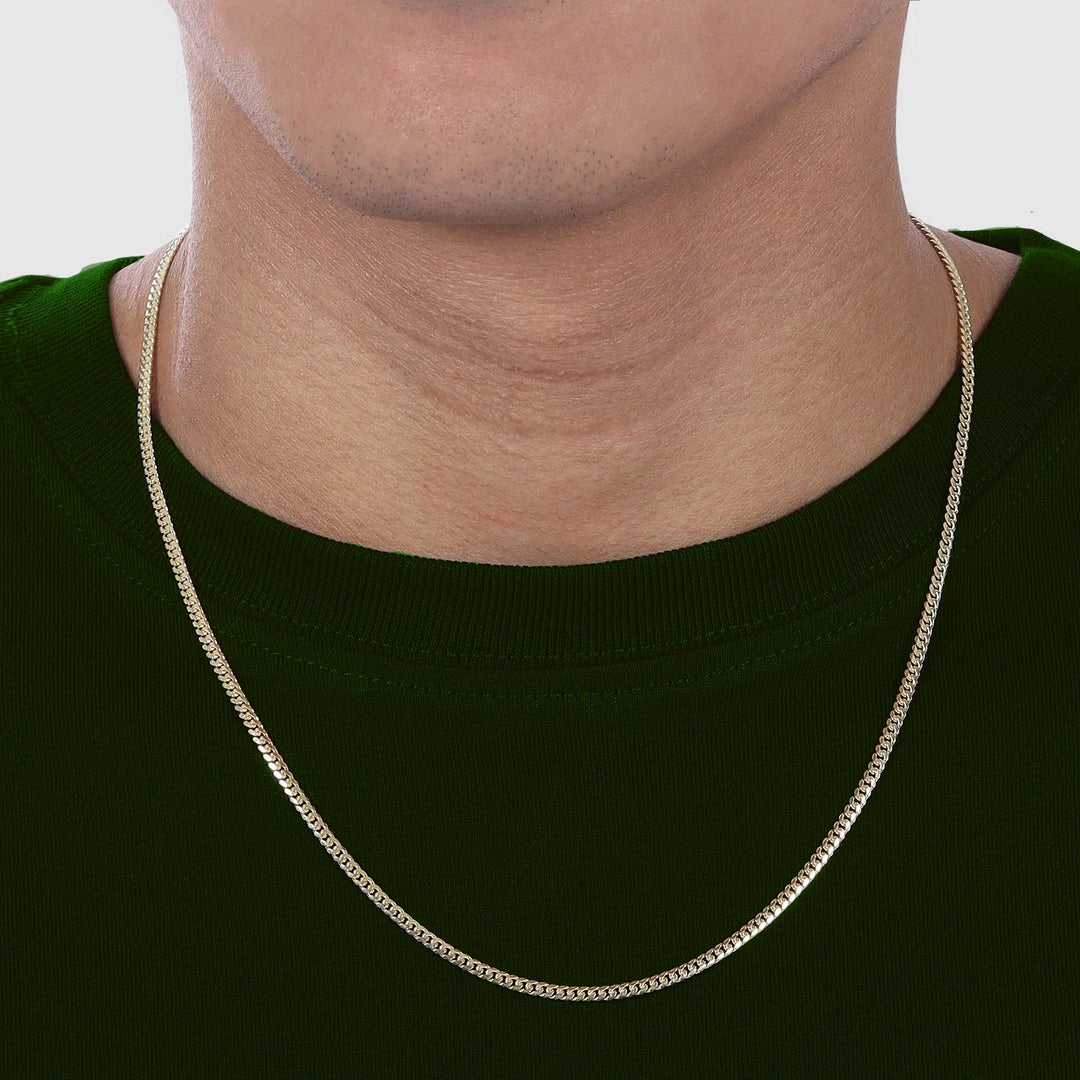 Sterling Silver Gold Vermeil 22" 4.2mm Miami Cuban Link Chain.