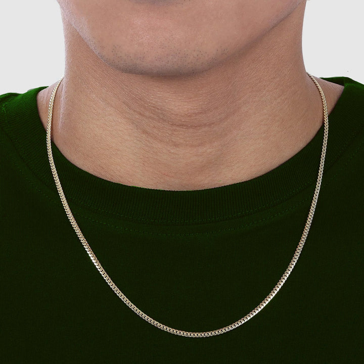 Sterling Silver Gold Vermeil 22" 4.2mm Miami Cuban Link Chain.