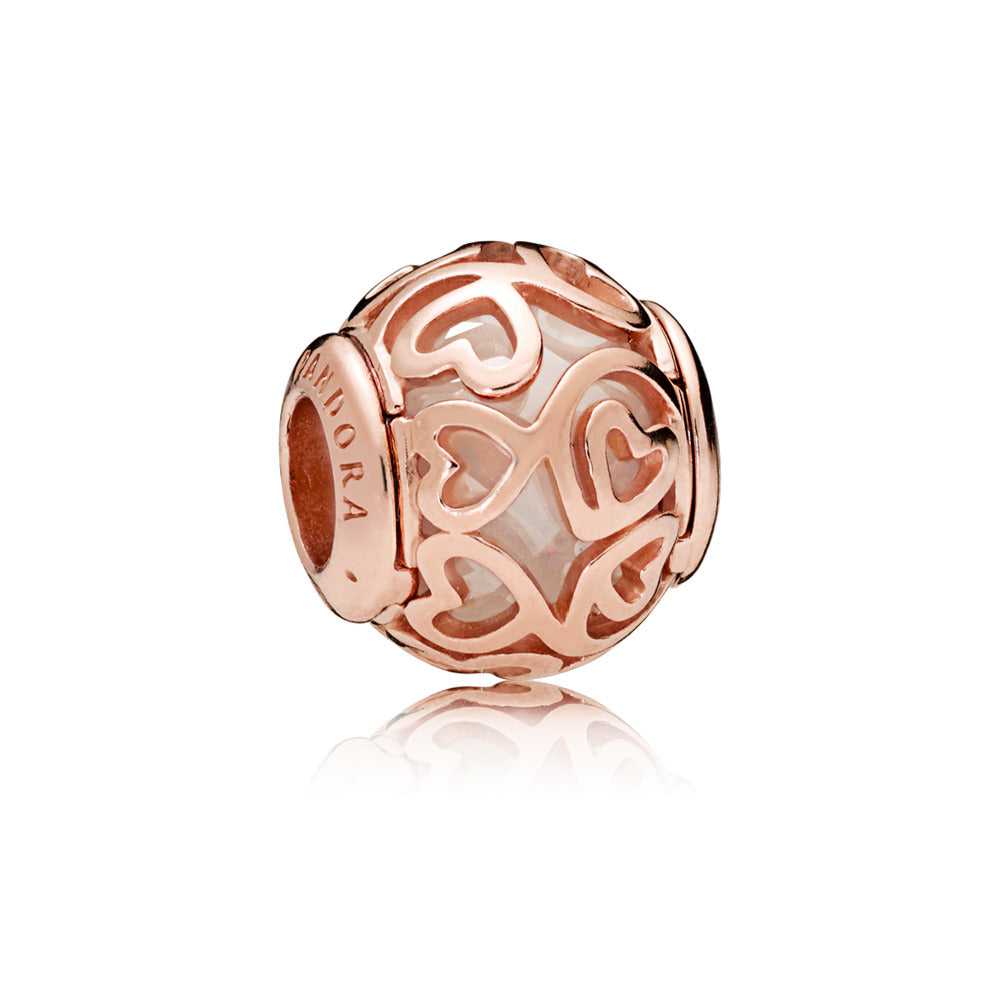 Hearts Filigree, Clear CZ
