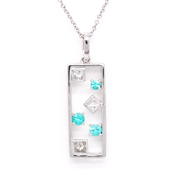 Graziella 10KT Yellow Gold 20" Paraiba Tourmaline & Diamond Necklace