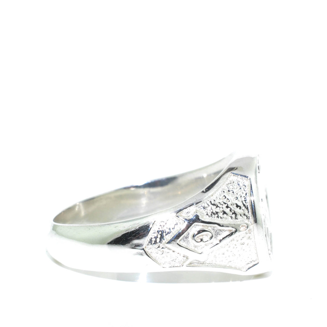 Graziella Sterling Silver Masonic Ring - Size 8.25