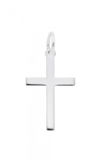 Rembrandt Sterling Silver Cross Plain Medium Charm.
