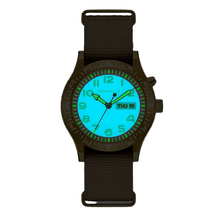Caravelle Light Up 39mm Quartz Watch. 44C113