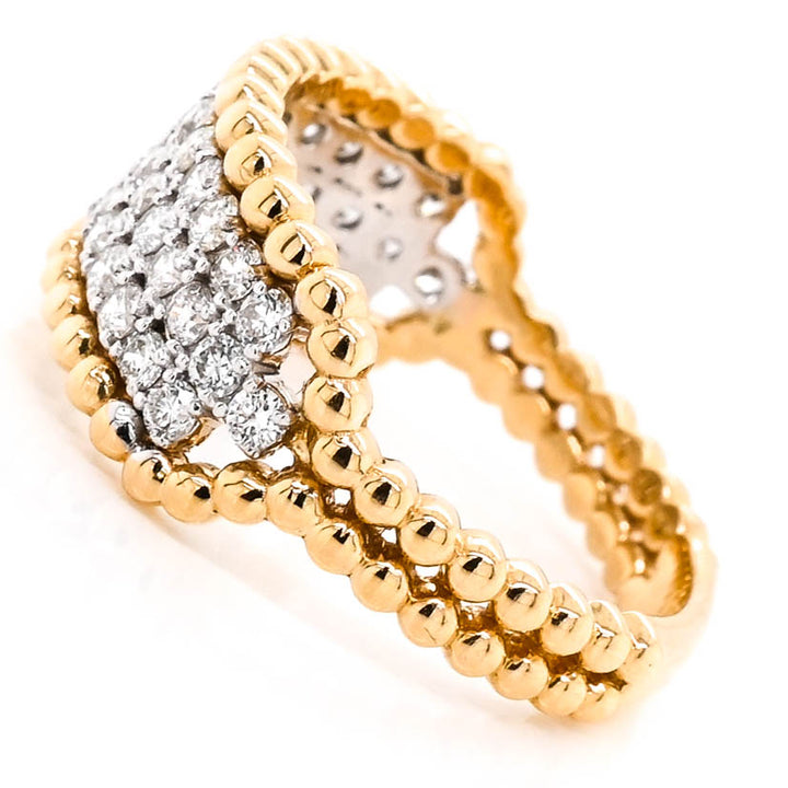 14KT Yellow Gold 0.75CTW Diamond Celebtarion Ring.