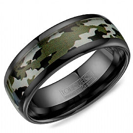 Torque Black Ceramic  Wedding Band.