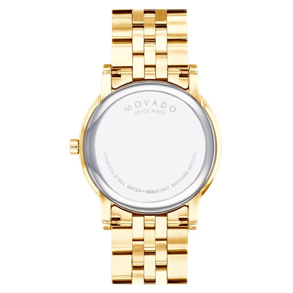 Movado Museum Classic, 40mm Yellow Gold PVD Swiss Quartz Watch. 0607203