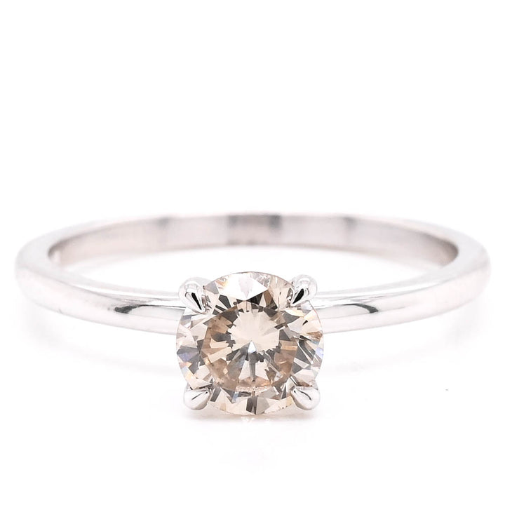 14KT White Gold 0.74CT Round Brilliant Diamond Solitaire Engagement Ring.