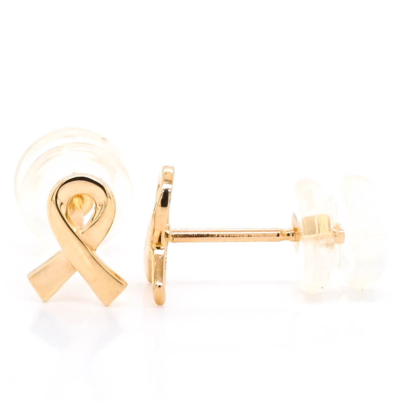 Belle & Jules 14KT Yellow Gold Ribbon Stud Earrings.
