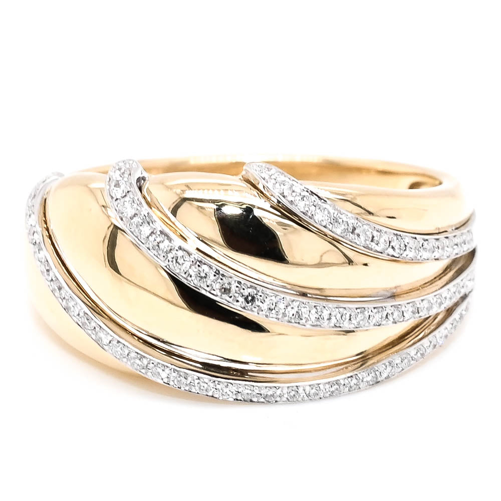 graziella 14KT Yellow Gold 0.17CTW Diamond Celebration Ring
