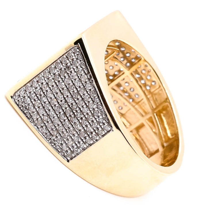 10KT Yellow Gold 1.38CTW Diamond Mens Ring.