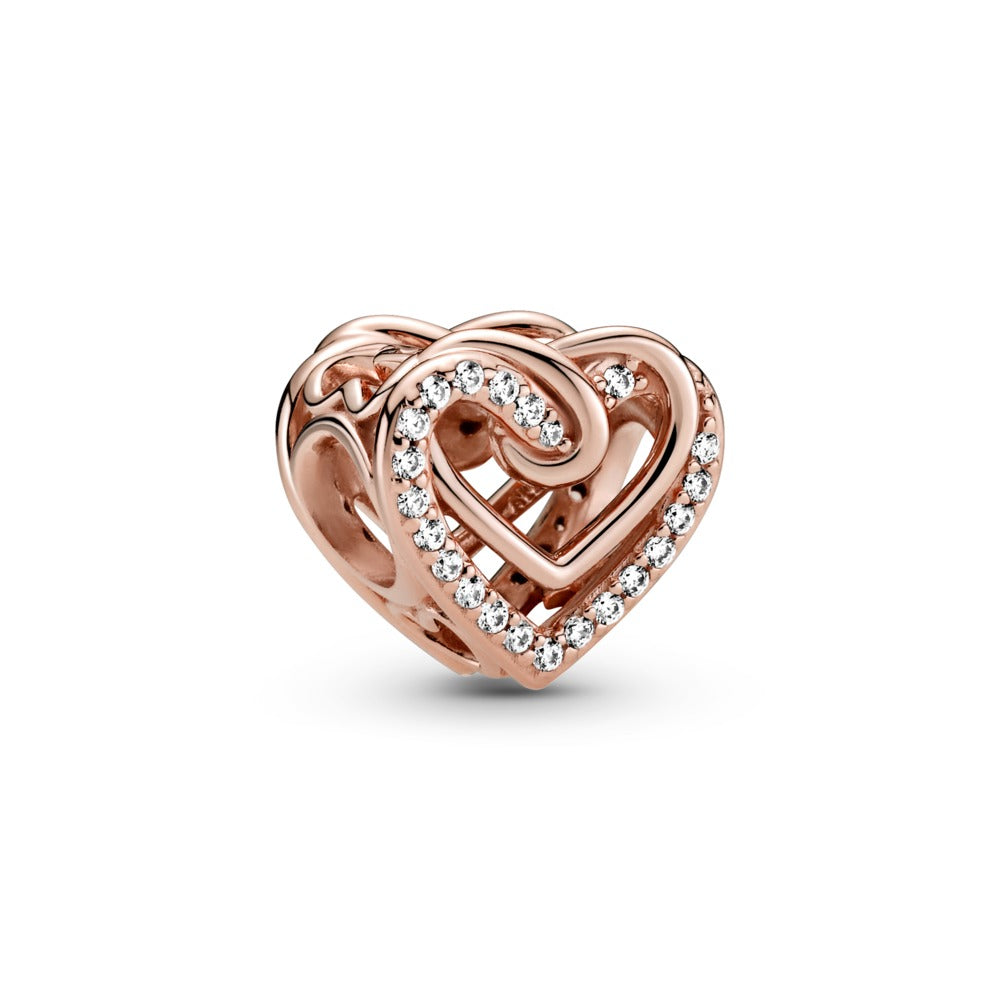 Sparkling Entwined Hearts Charm