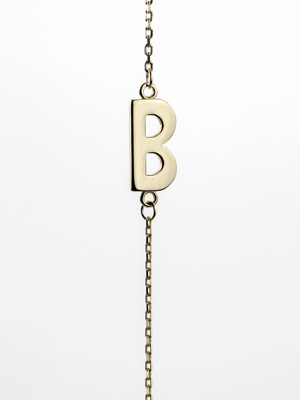 10KT Yellow Gold 18" Bella Me Letter "B" Necklace.