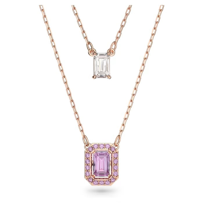 graziella Swarovski Millenia layered necklace Octagon cut Rose gold-tone plated