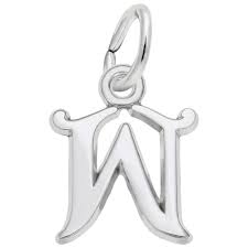 Rembrandt Sterling Silver Initial 'W' Charm.