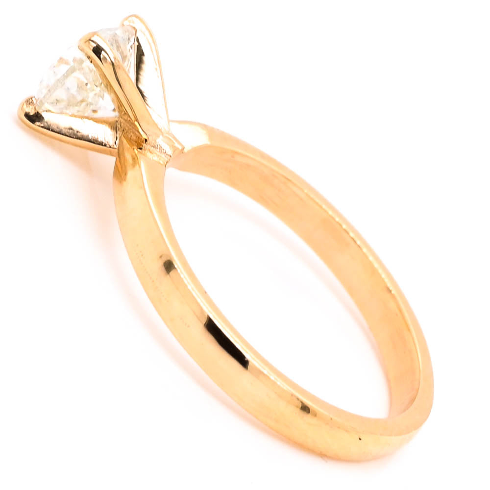 14KT Yellow Gold 0.70CT Round Brilliant Solitaire Engagement Ring.