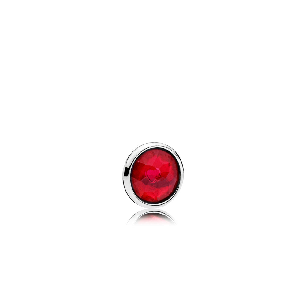 July silver element with synthetic ruby droplet
