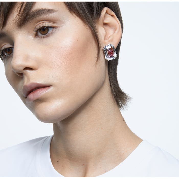 Swarovski Chroma Pink Rhodium-Plated Earrings