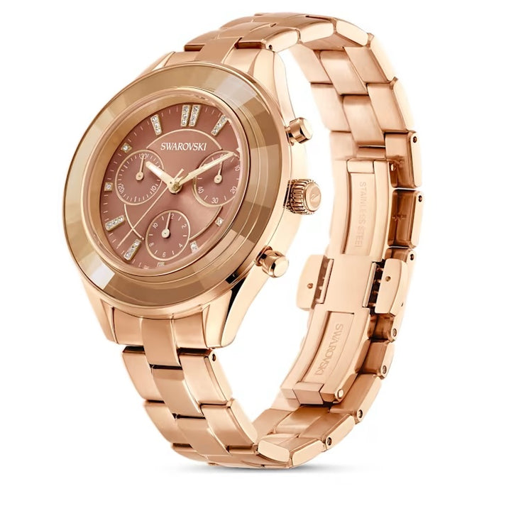 Swarovski Octea Lux Sport watch Metal bracelet, Brown, Gold-tone finish.