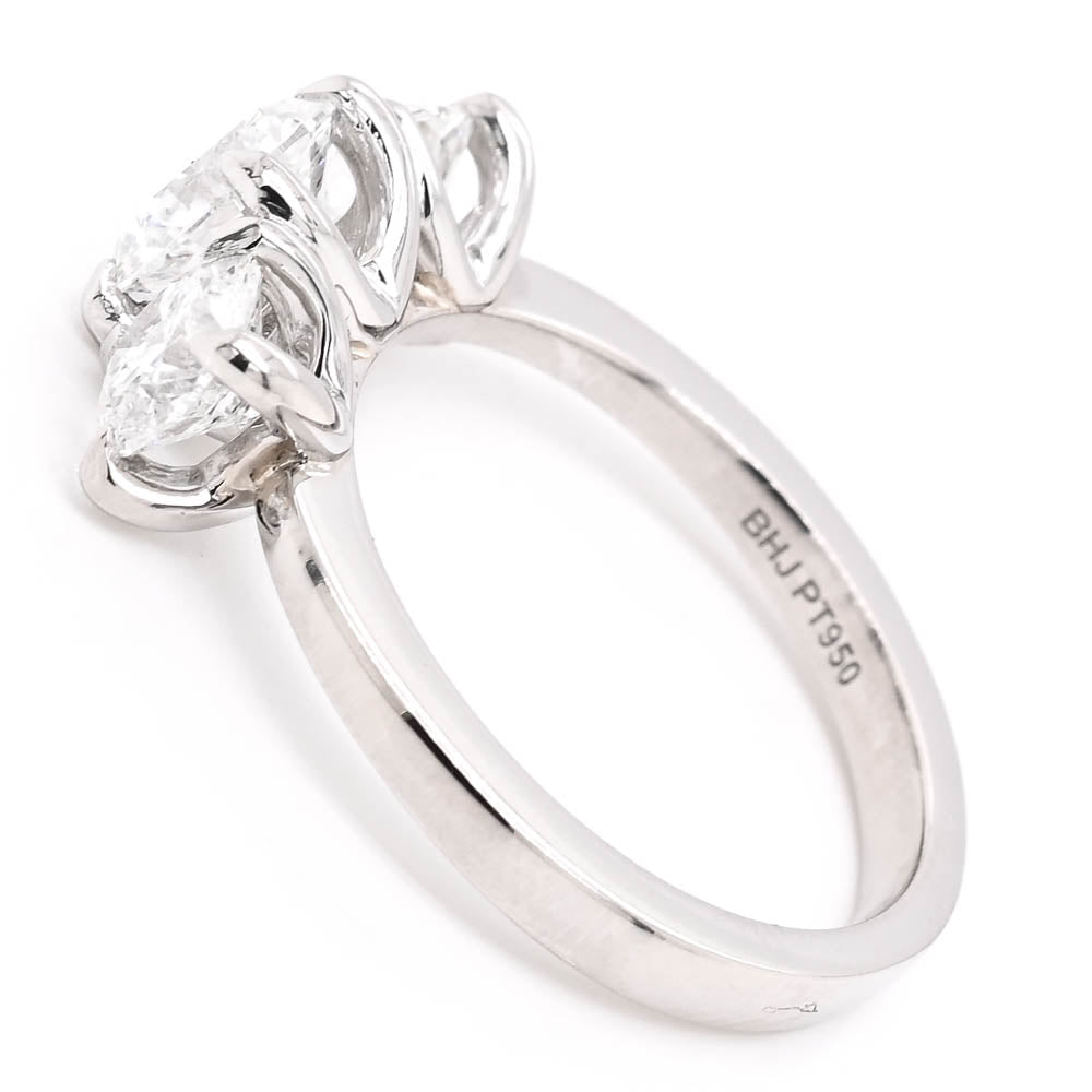 Platinum 2.00CTW Round Brilliant Lab Created 3 Stone Diamond Engagement Ring.