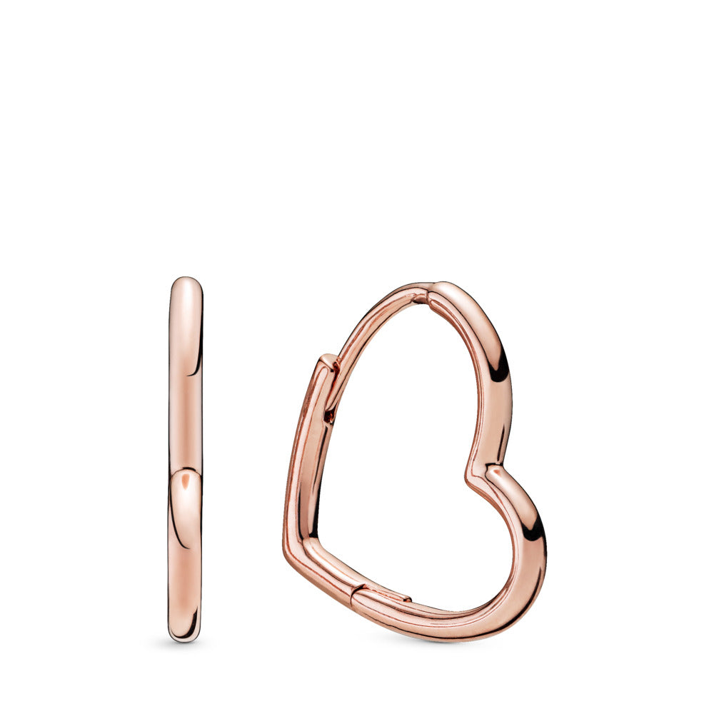 Asymmetrical Heart Hoop Earrings