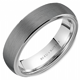 Bleu Royale  14KT White Gold & Tantalum Wedding Band.