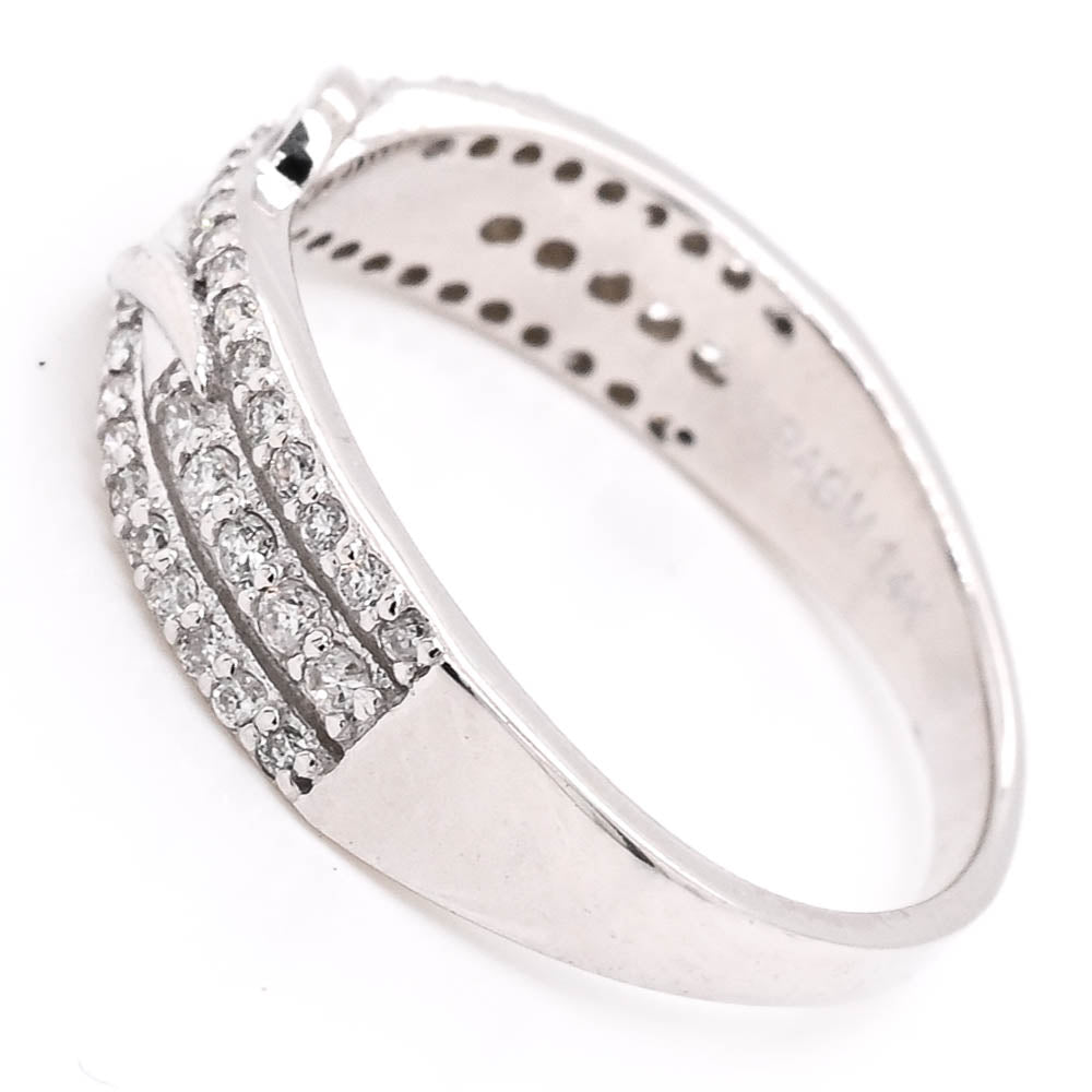 14KT White Gold 0.23CTW Diamond Infinity Ring.