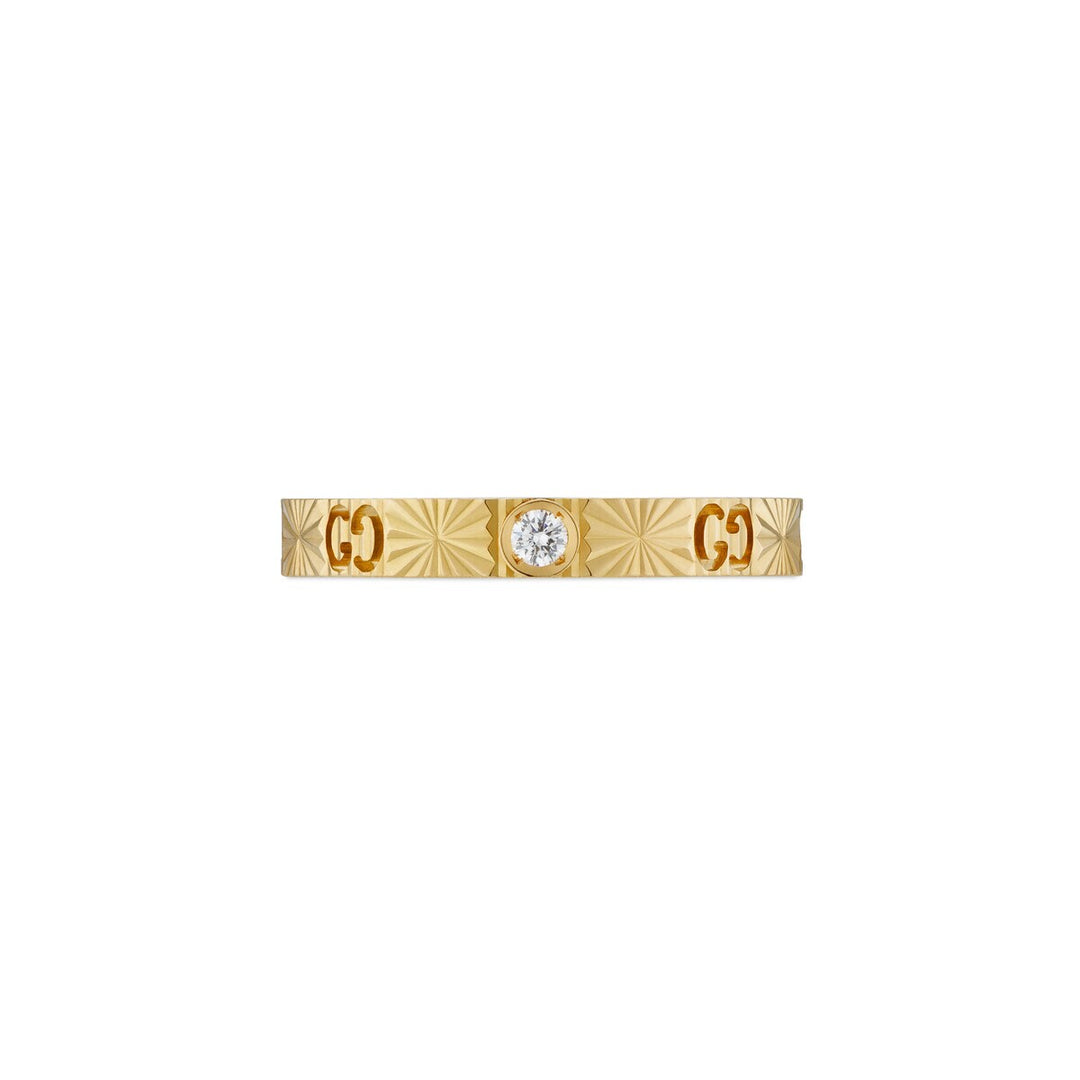 Gucci 18KT Yellow Gold 0.03CT VVS G-H Colour Diamond Iconic Heart Ring.
