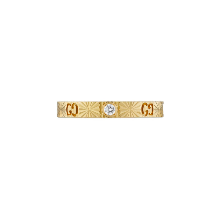 Gucci 18KT Yellow Gold 0.03CT VVS G-H Colour Diamond Iconic Heart Ring.