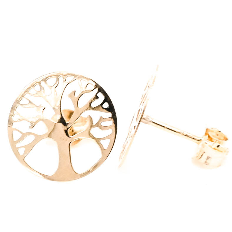 10KT Yellow Gold Family Tree Childrens Stud Earings.