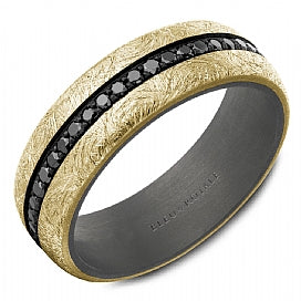 Bleu Royale 14KT Yellow Gold & Tantalum 0.77CTW Black Diamond Wedding Band.