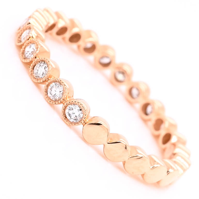 18KT Rose Gold 0.31CTW Diamond Ring.