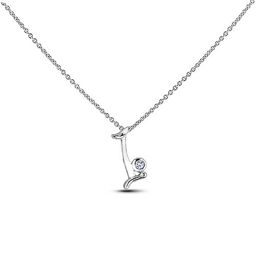Polar Lights Sterling Silver 18" Letter "I" Initial Necklace.