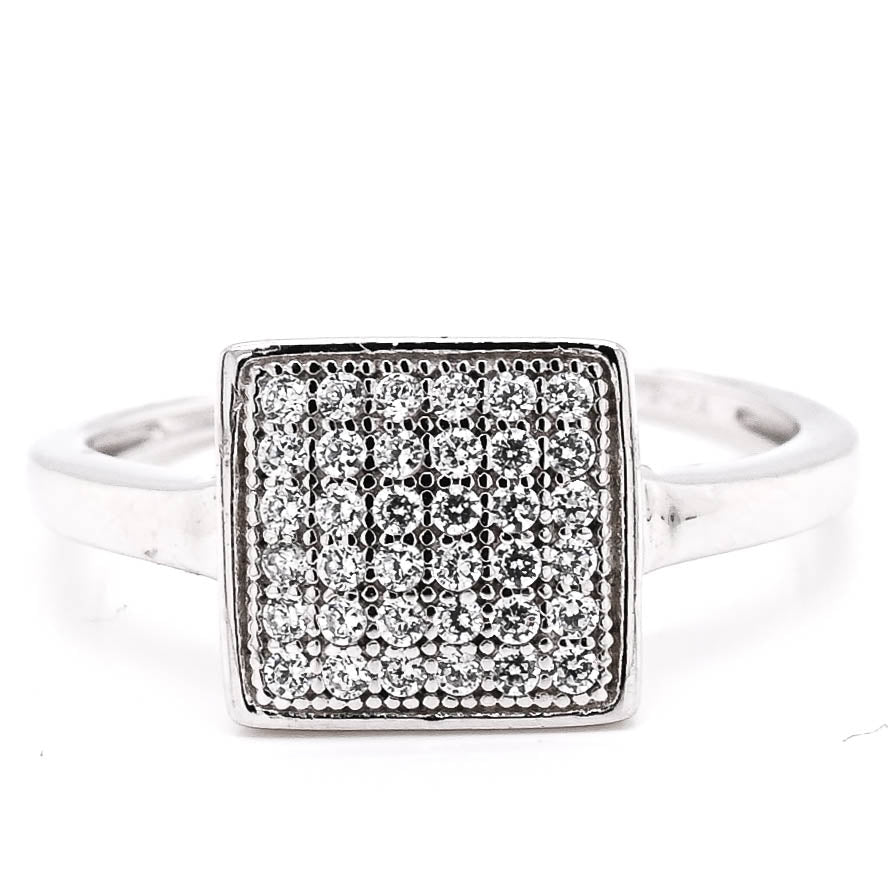 Sterling silver Pave Set C.Z Ring.