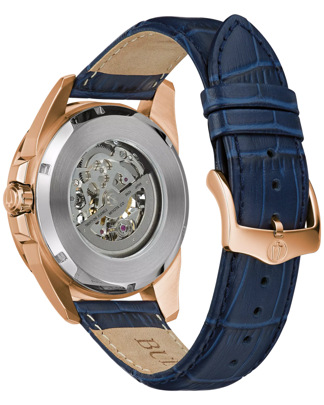 Bulova Sutton 43MM 3 Hands Automatic skeleton Watch. 97A161