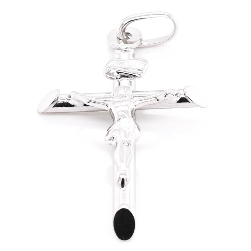 10KT White Gold 35x22mm Crucifix Pendant.