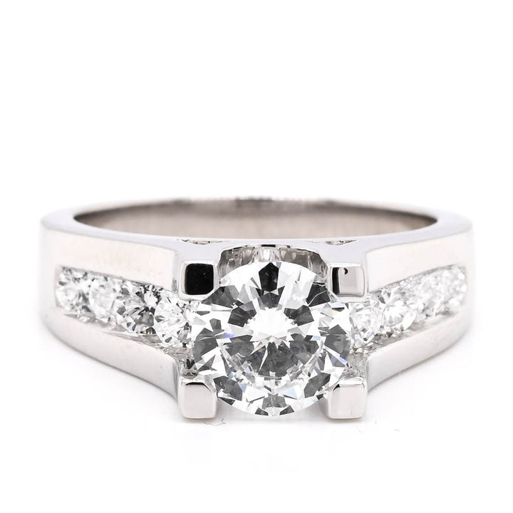 Platinum 1.53CTW Round Brilliant LAB Created Diamond Engagement Ring