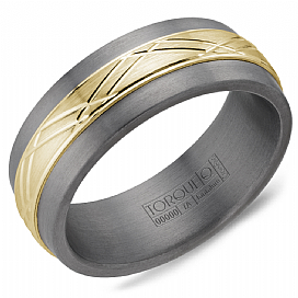 Torque 14KT Yellow Gold & Tantalum  Wedding Band.