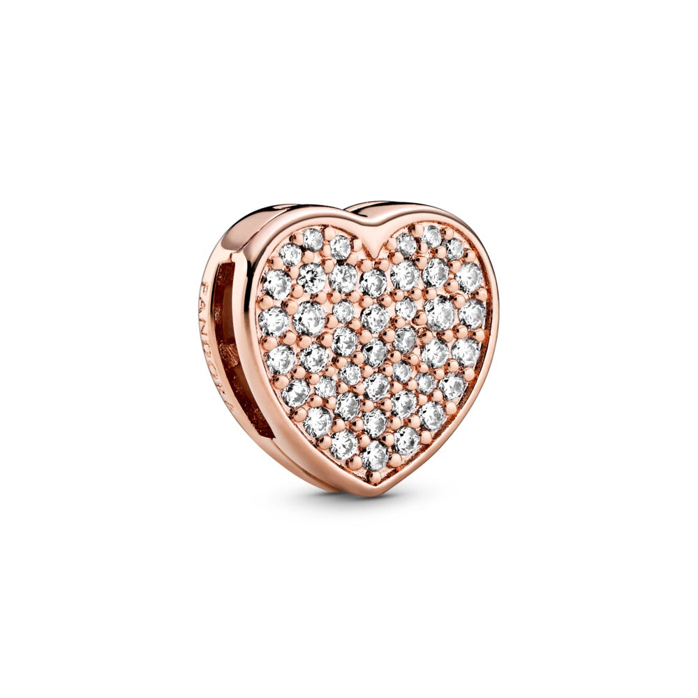PaveHeart Clip Charm