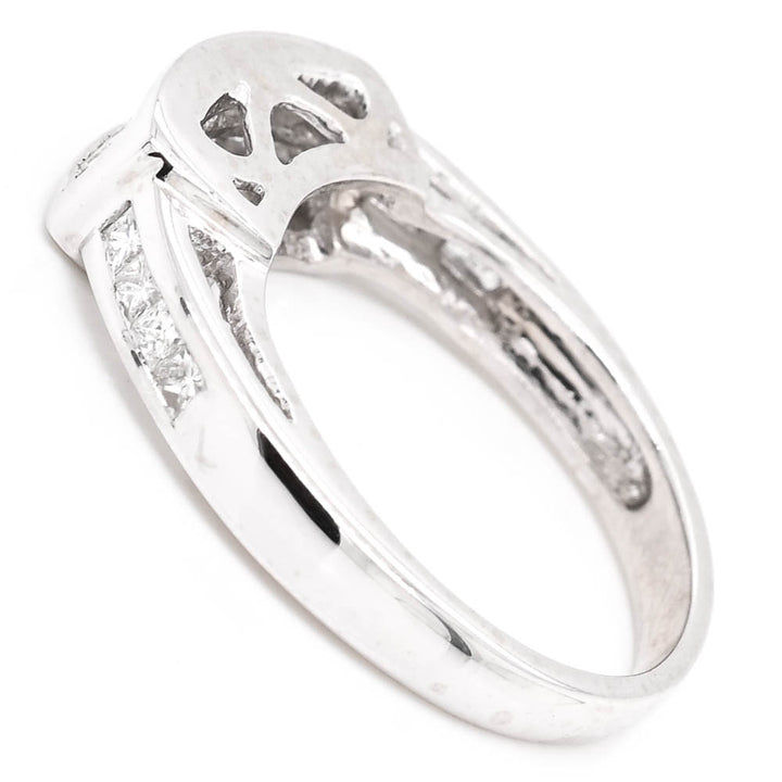 14KT White Gold 0.45CTW Princess Cut Diamond Wedding Band.