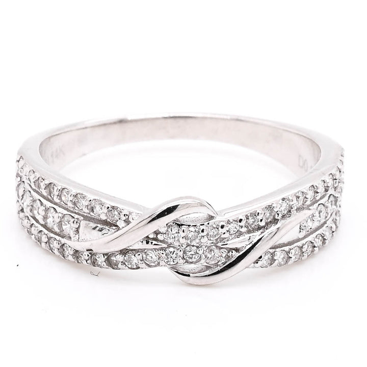 14KT White Gold 0.23CTW Diamond Infinity Ring.
