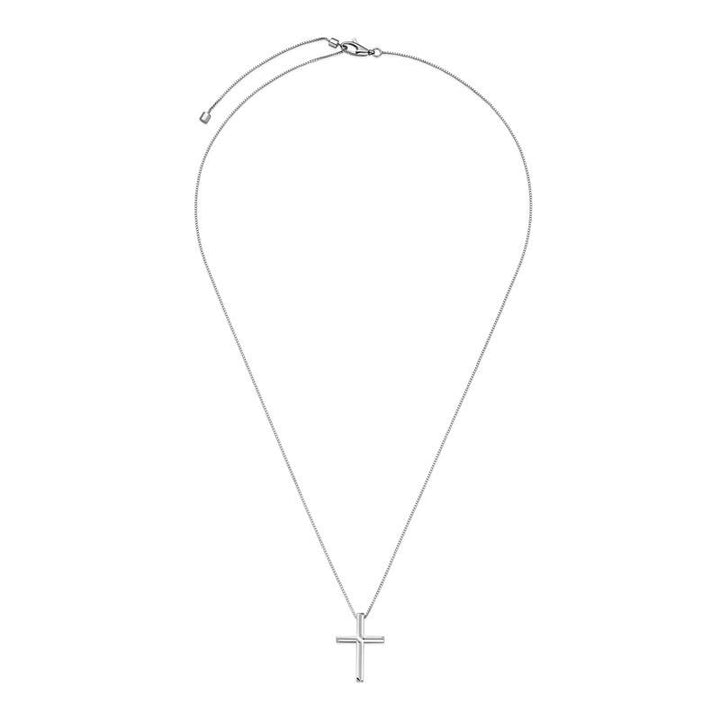 Gucci 18KT White Gold 19.7" Link To Love Cross Necklace.