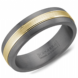Torque 14KT Yellow Gold & Tantalum  Wedding Band.