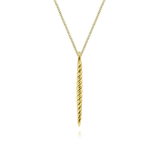 Gabriel & Co 14KT Yellow Gold 17.5" Rope Spike Necklace.