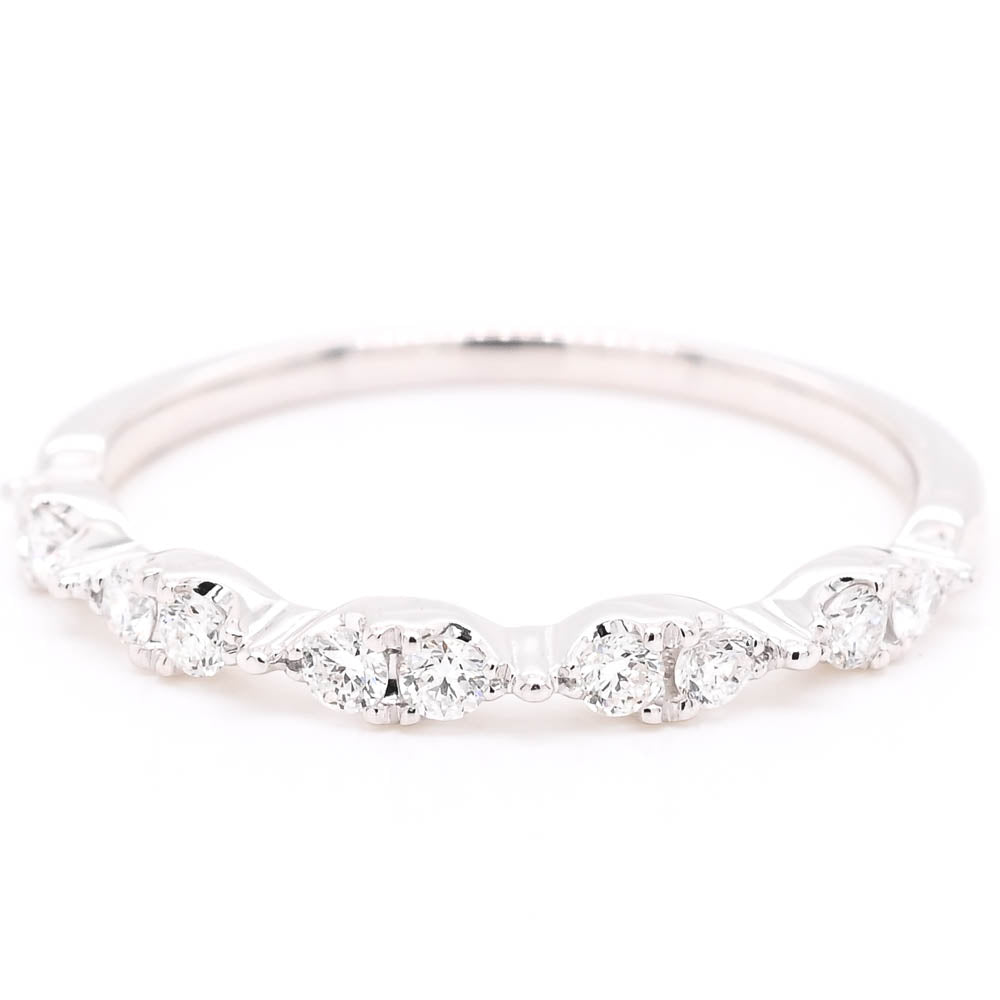 graziella 14KT White Gold 0.21CTW Diamond Wedding Band