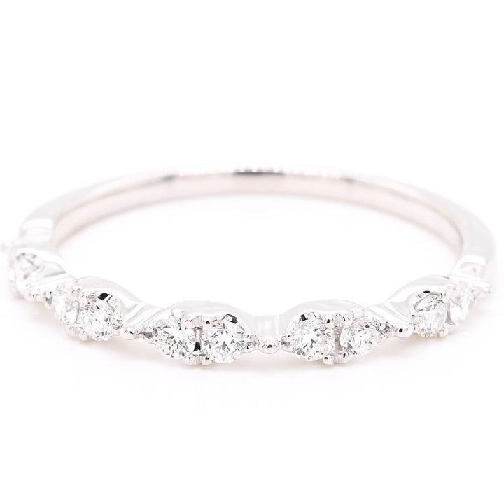 14KT White Gold 0.21CTW Diamond Wedding Band.