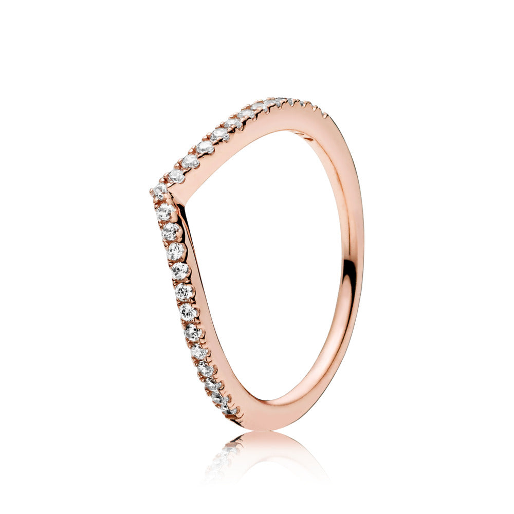Sparkling Wishbone Ring