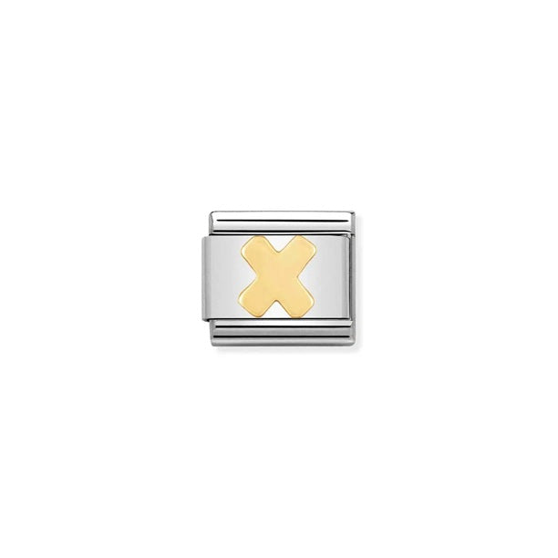 Nomination Composable® Link, Charm, Letter X in 18KT Yellow Gold