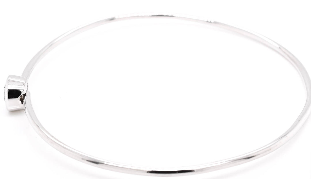 Graziella 14KT White Gold 0.35CT I1 G-H Colour Bezel Set Diamond Solitaire Bangle