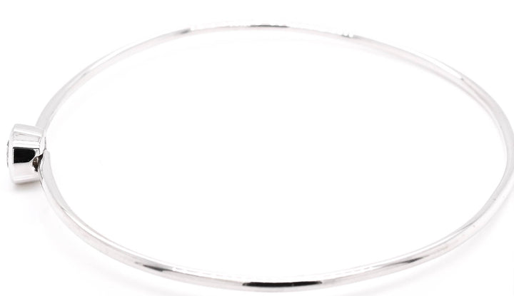 Graziella 14KT White Gold 0.35CT I1 G-H Colour Bezel Set Diamond Solitaire Bangle