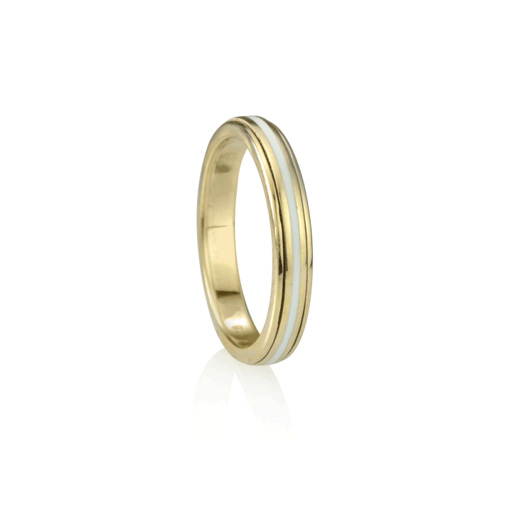 "Virtue" Meditation Ring Sterling Silver and 14KT Yellow Gold Vermeil. Size 7